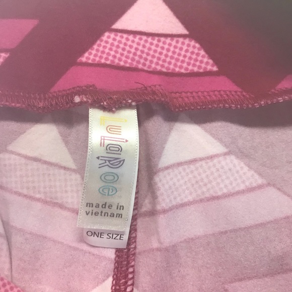 LULAROE One Size Pink Geometric Leggings NWT - Picture 4 of 6